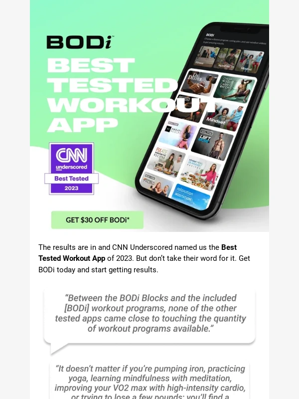BODi by Beachbody - ? Get $30 off the Best Tested workout app