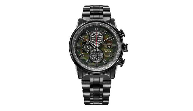 Citizen Eco-Drive Mens Nighthawk Chronograph Black Watch 43MM CA0805-53X