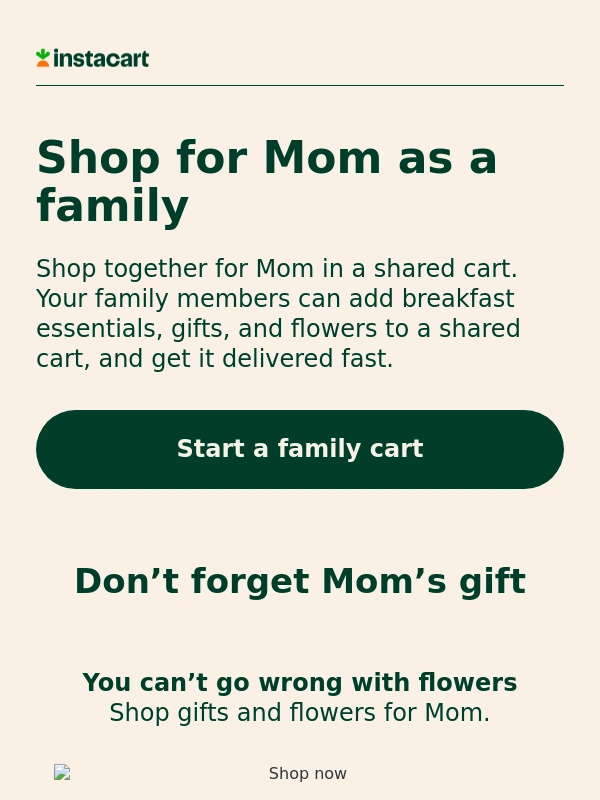 Instacart - Planning Mother's Day brunch? Shop together as a family