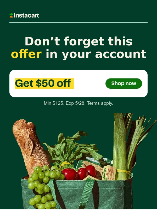 Instacart - ․woo,we saved this offer just for you