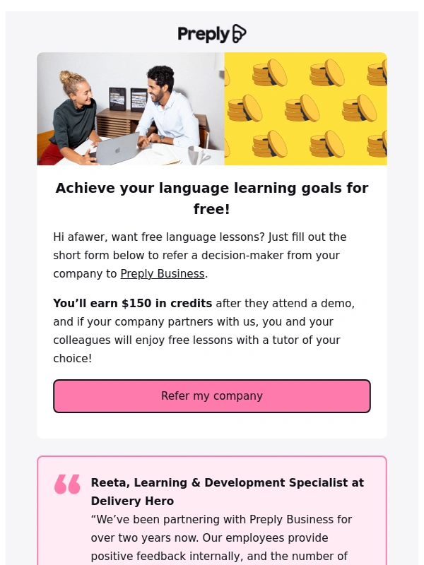 Preply - Want free language lessons + $150 credits? ?