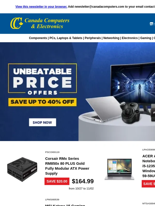 Canada Computers - Unbeatable Price Alert! Save Up to 40% Off! [2023-10-27]