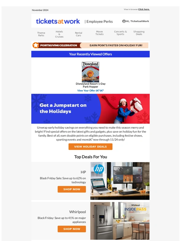 Tickets At Work - Shop the Holiday Sale: Save BIG on Top Gifts & Experiences!