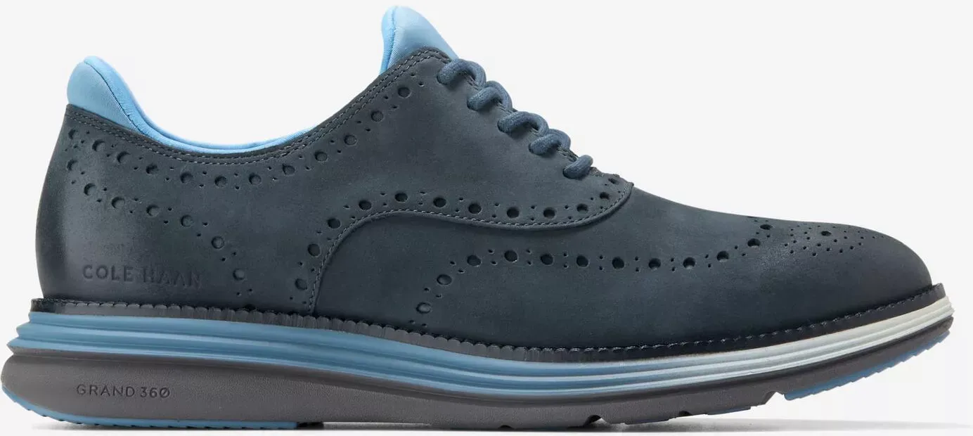 Cole Haan Men's Øriginal Grand Ultra Waterproof Wingtip Oxford Shoes - Blue Size 13 - Size: 13