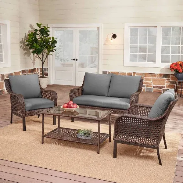 4-Piece Mainstays Tuscany Ridge Outdoor Patio Furniture Set w/ Cushions (Various)
