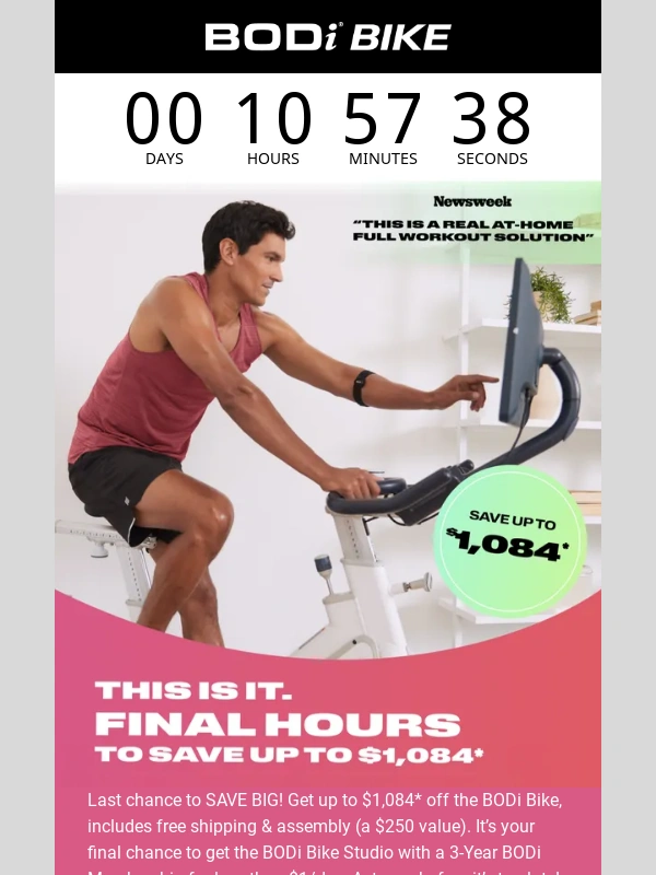 Beachbody On Demand - LAST CHANCE: Save up to $1,084* on the BODi Bike Now!?‍♂️