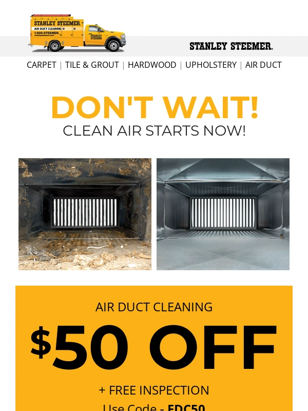 Stanley steemer - Let’s Get Your Ducts Clean and Your Air Fresh!