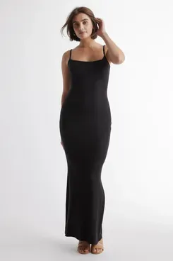 Quince Womens Tencel Rib Knit Maxi Slip Dress