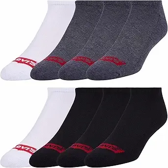 Levi's Men's 8-Pairs Crew Low Cut Socks