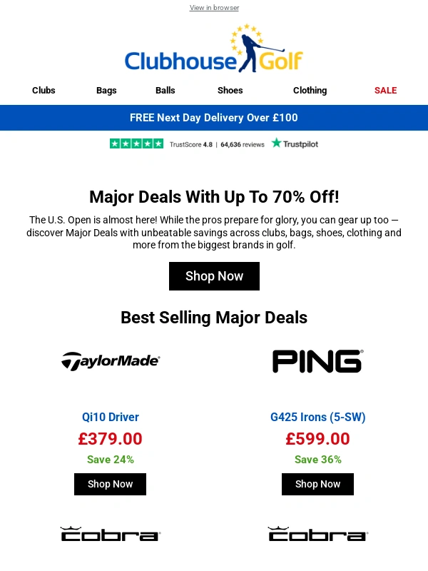 Clubhouse Golf - ? U.S. Open Major Deals | SAVE up to 70% ⛳