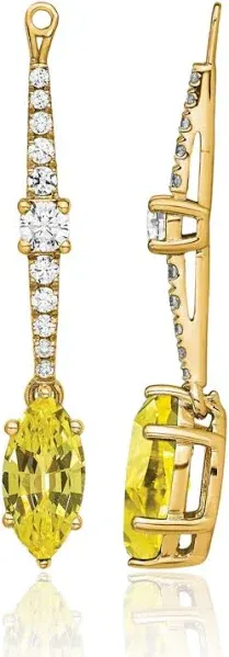 14K Solid Yellow Gold Lab Diamond Earring Jackets for Studs
