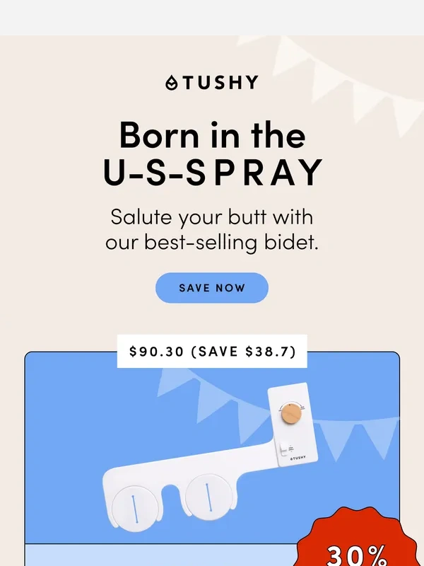 Tushy - 30% off our best-selling bidet!