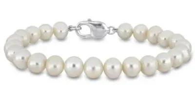 Sterling Silver Freshwater Cultured Pearl Bracelet for Men