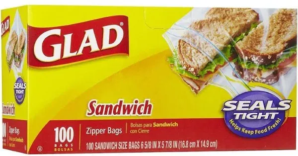 Glad Food Storage Zipper Sandwich Bags