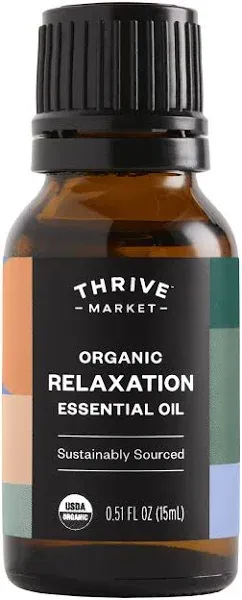 Thrive Market Organic Relaxation Essential Oil Blend 0.51 Oz Bottle