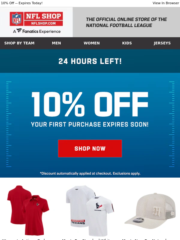 NFLShop - Save 10% On Your First Purchase | Offer Expires Today