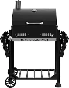 24" Royal Gourmet 2-Level Moveable Charcoal BBQ Grill w/ Foldable Side Tables $107.90 + Free Shipping