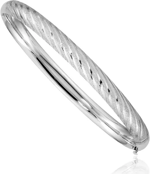 14K Solid Yellow Gold Twisted Bangle Bracelet