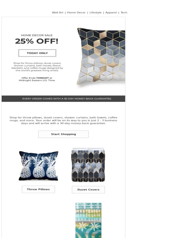 Fine Art America - 25% Off Home Decor - Today Only!