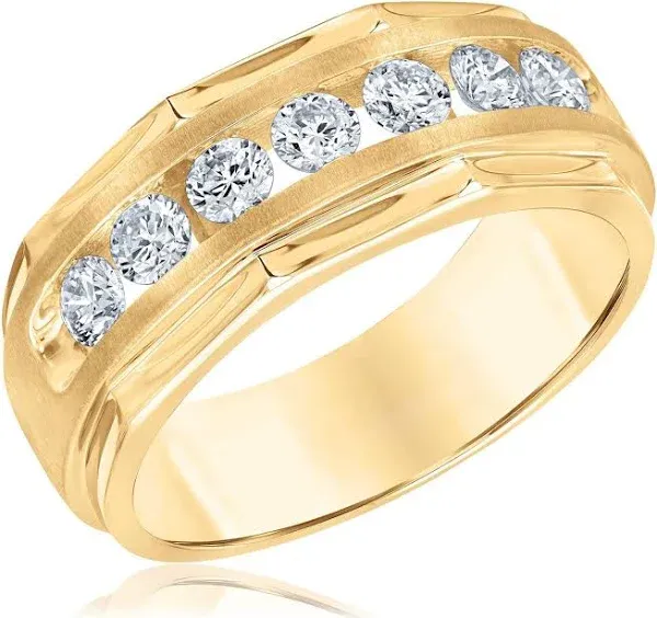 Reeds Men's 1ctw Diamond Channel Set Yellow Gold Ring