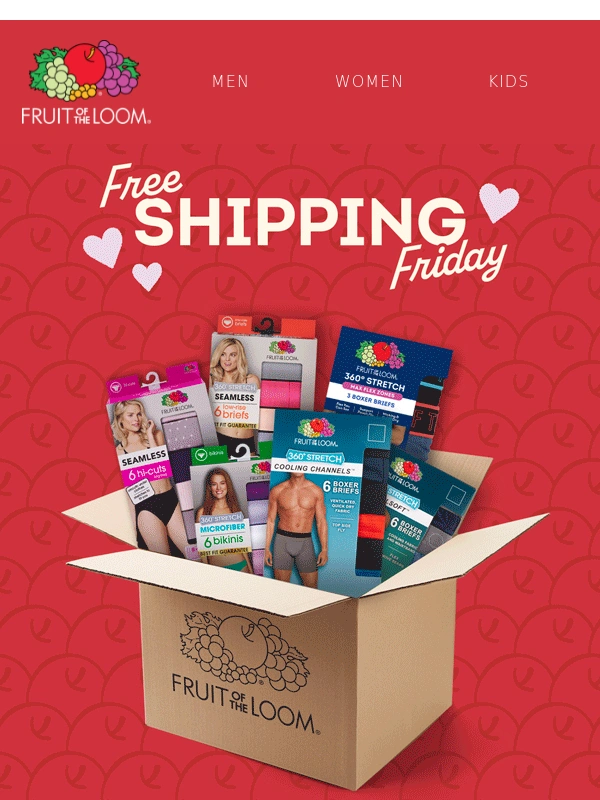 FRUIT OF THE LOOM - We Love Free Shipping Friday! ❤️