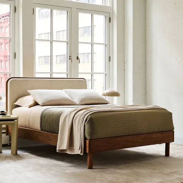 Miles Wood & Upholstered Bed