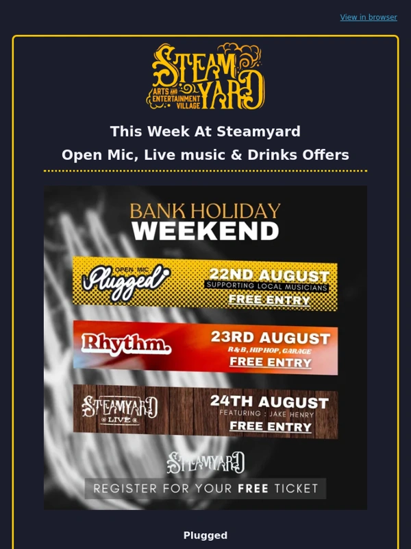 Skiddle - ✨ THIS WEEK AT STEAMYARD ✨