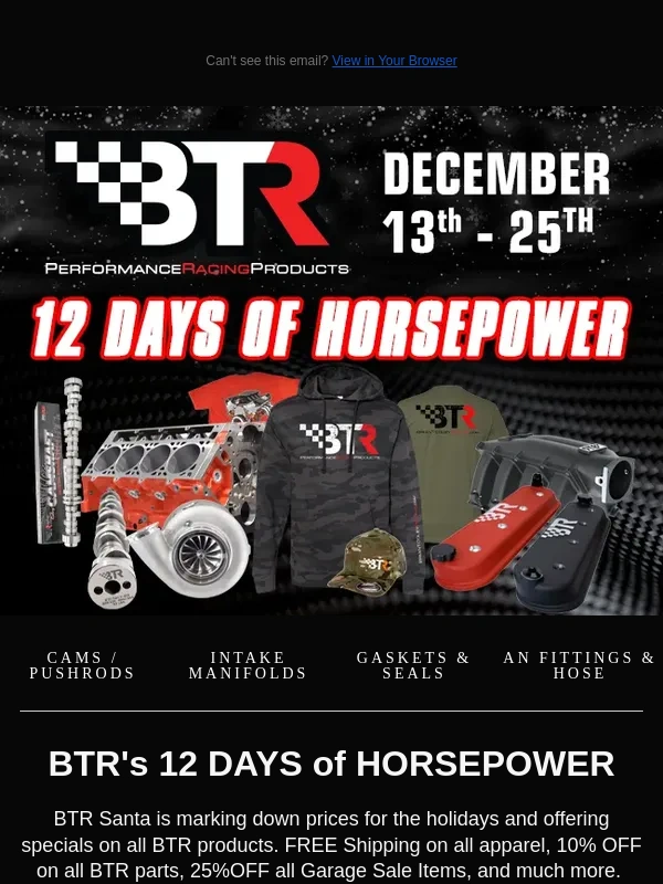 Brian Tooley Racing - BTR's 12 Days of Horsepower