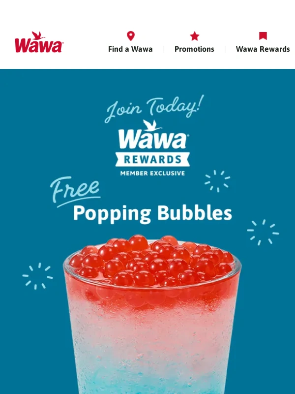 wawa - We ❤️ FREE Popping Bubbles + long weekends