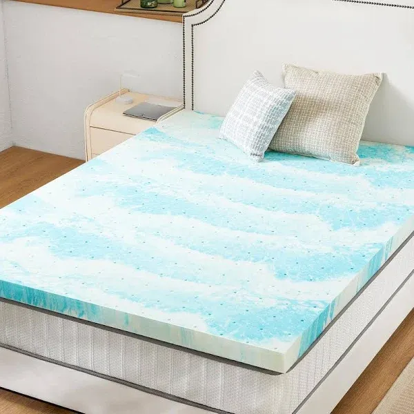 Sweetcrispy Mattress Topper Queen Cooling Gel Infused Memory Foam Toppers