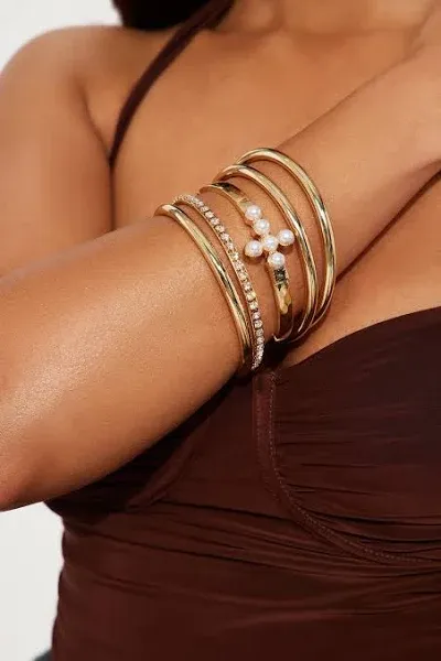 Fashion Nova Women's Perfect Sunday 5 Piece Bangle Set