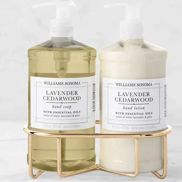 Williams Sonoma Lavender Cedarwood Hand Soap & Lotion 3-Piece Set