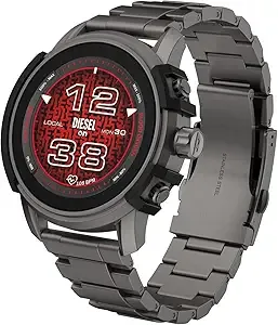 Diesel Mens Griffed Gen 6 45mm Stainless Steel Touchscreen Smart Watch, Color: Gunmetal (Model: DZT2042V)