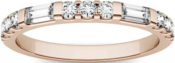 Charles & Colvard 14K White Gold 1/2 Carat t.w. Lab-Created Moissanite Round and Baguette Stacker Women's
