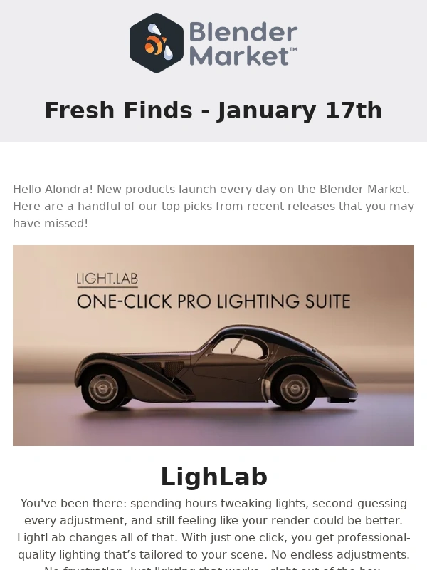 Blender Market - 5 fresh finds you may have missed! (Happy New Year!)