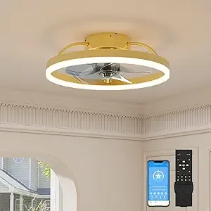 15.7" Volisun Low Profile Bladeless Dimmable Ceiling Light Fan w/ Remote (Gold) $39.99 + Free Shipping