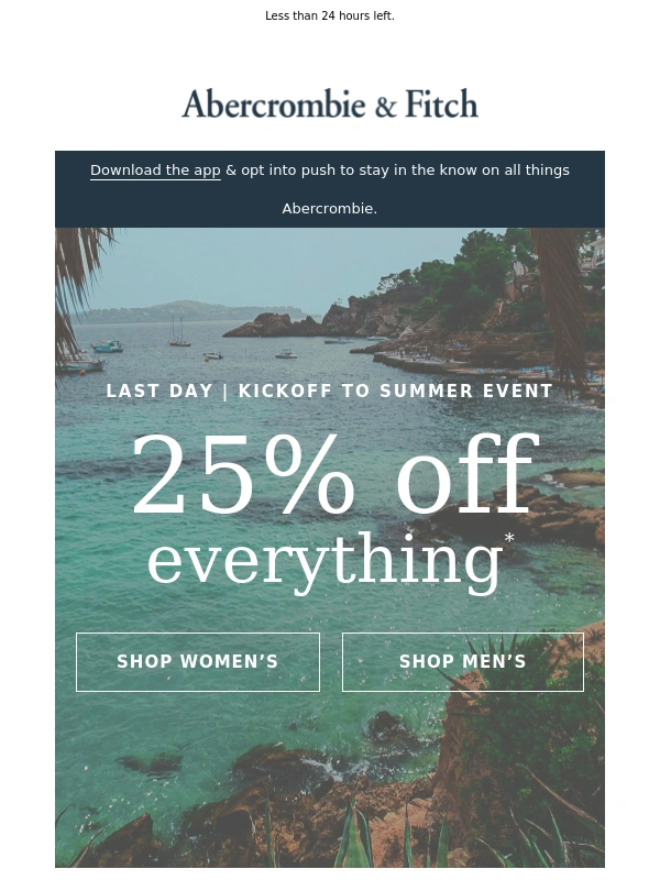 Hollister Co - 25% OFF EVERYTHING ends today