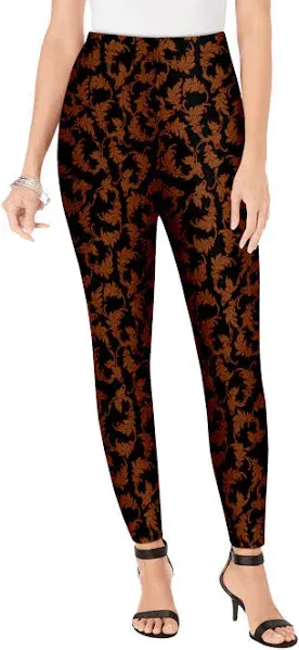 Roaman's Women's Plus Size Ankle Length Essential Stretch Feather Leggings