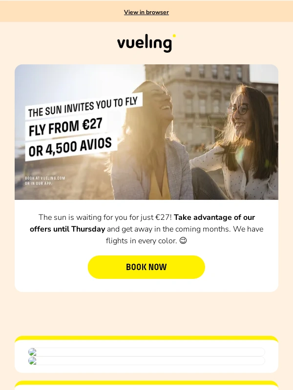 Vueling - From €27,the sun invites you to fly ??️