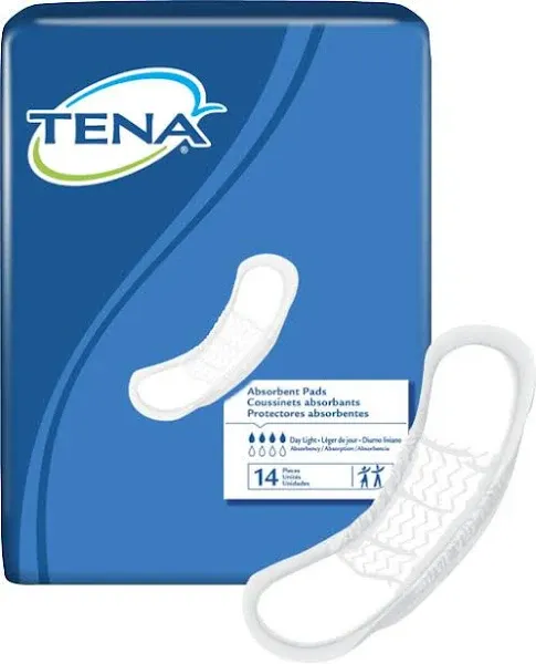 TENA Bladder Control Pad Day Light 13 Inch Length Light Absorbency Female