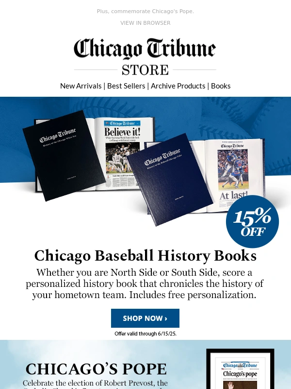 Chicago Tribune - Save 15% and Celebrate MLB History