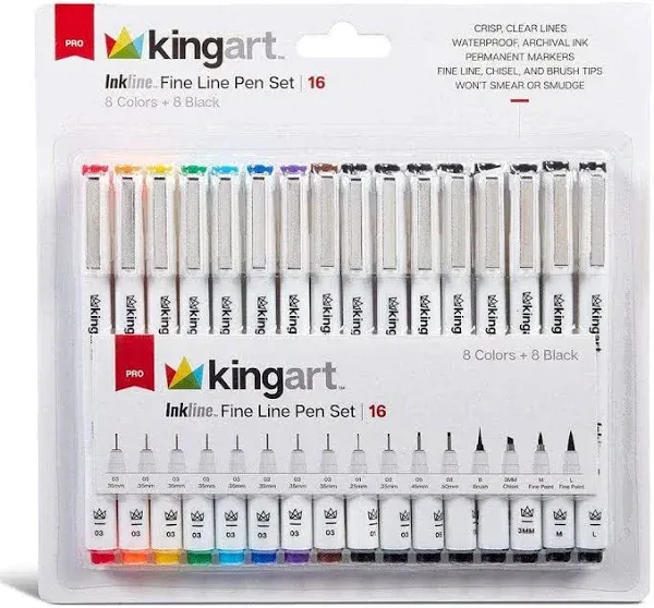 Kingart Inkline Fine Line Archival Ink Pens