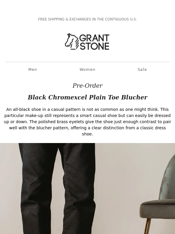 Grant Stone - New Plain Toe Blucher Pre-Order
