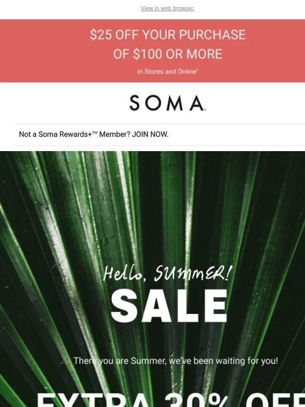 Soma - ON NOW: Extra 30% off Sale | $25 off $100+