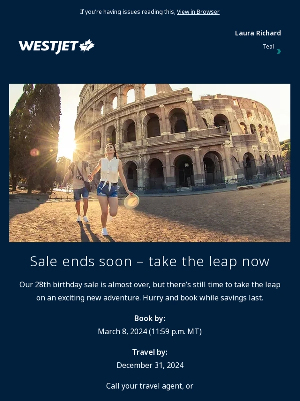 WestJet - Go on,take the leap ??