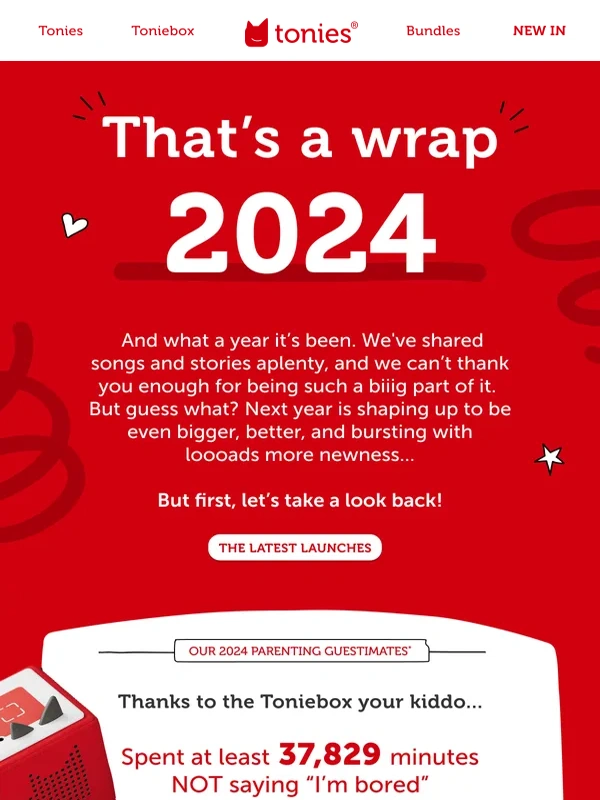 tonies - We’ve wrapped on 2024 ?