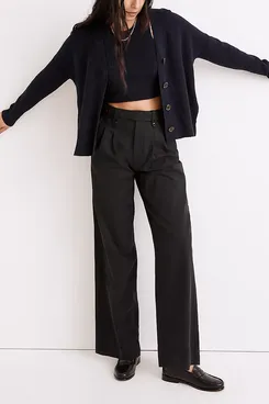 Madewell The Harlow Wide-Leg Pant in Drapey Twill