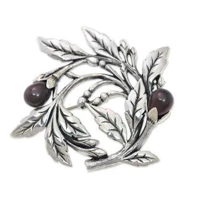 NOVICA Sterling Silver Cultured Freshwater Pearl Brooch Pin