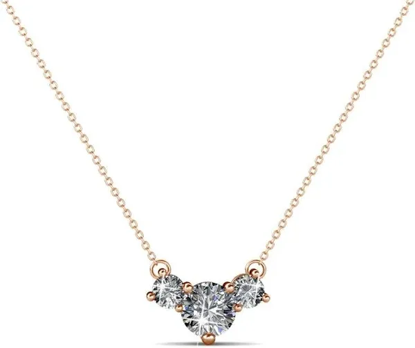 Calliope 18K Rose Gold Plated Swarovski Crystal Pendant Necklace