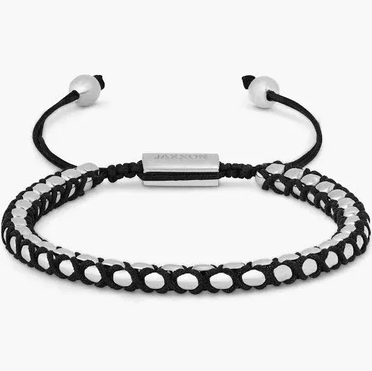 JAXXON Woven Round Silver Bracelet